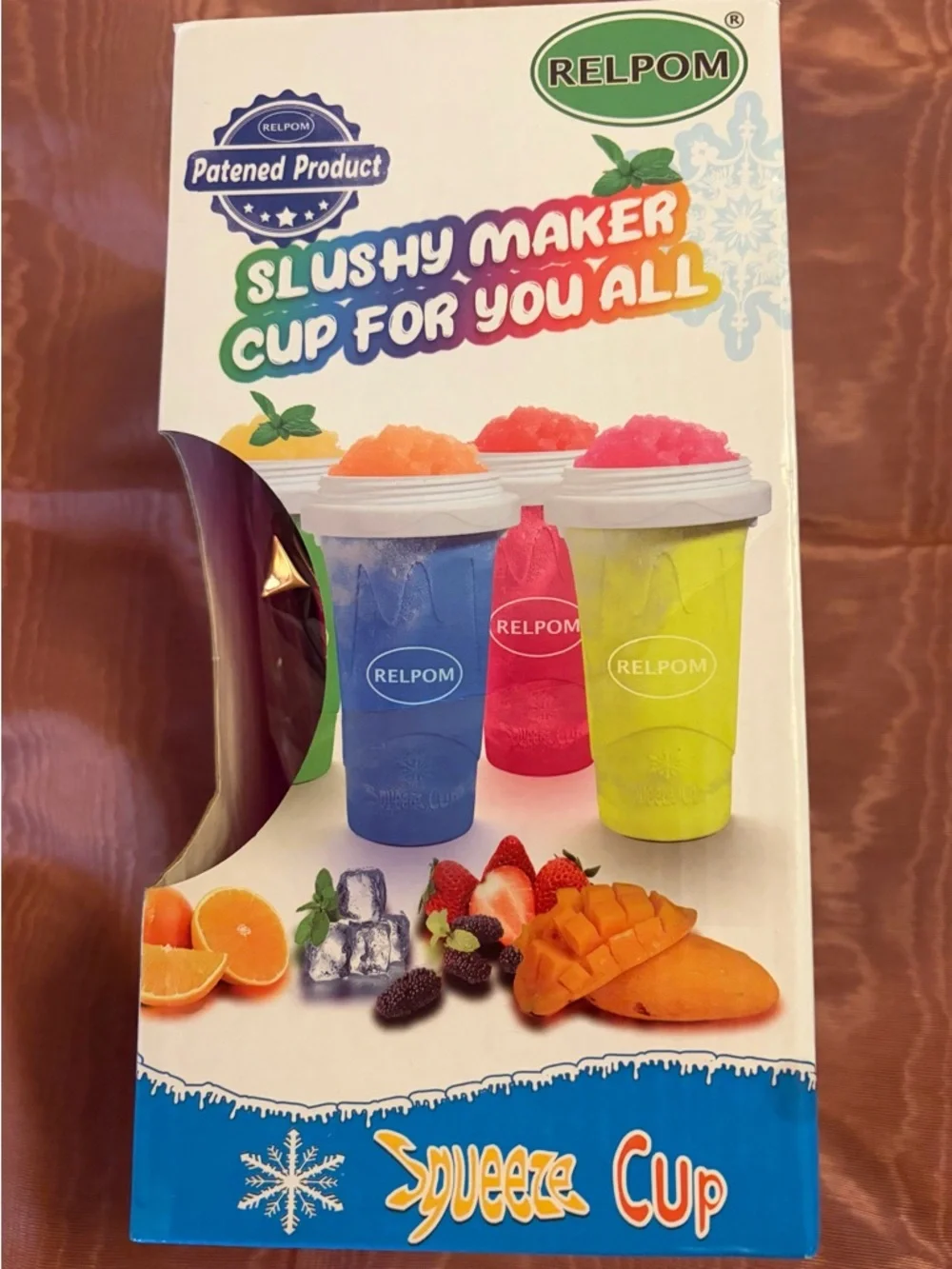 Relpom Kids Pink Slushy Maker Cup - Reusable Squeeze Cup NWT